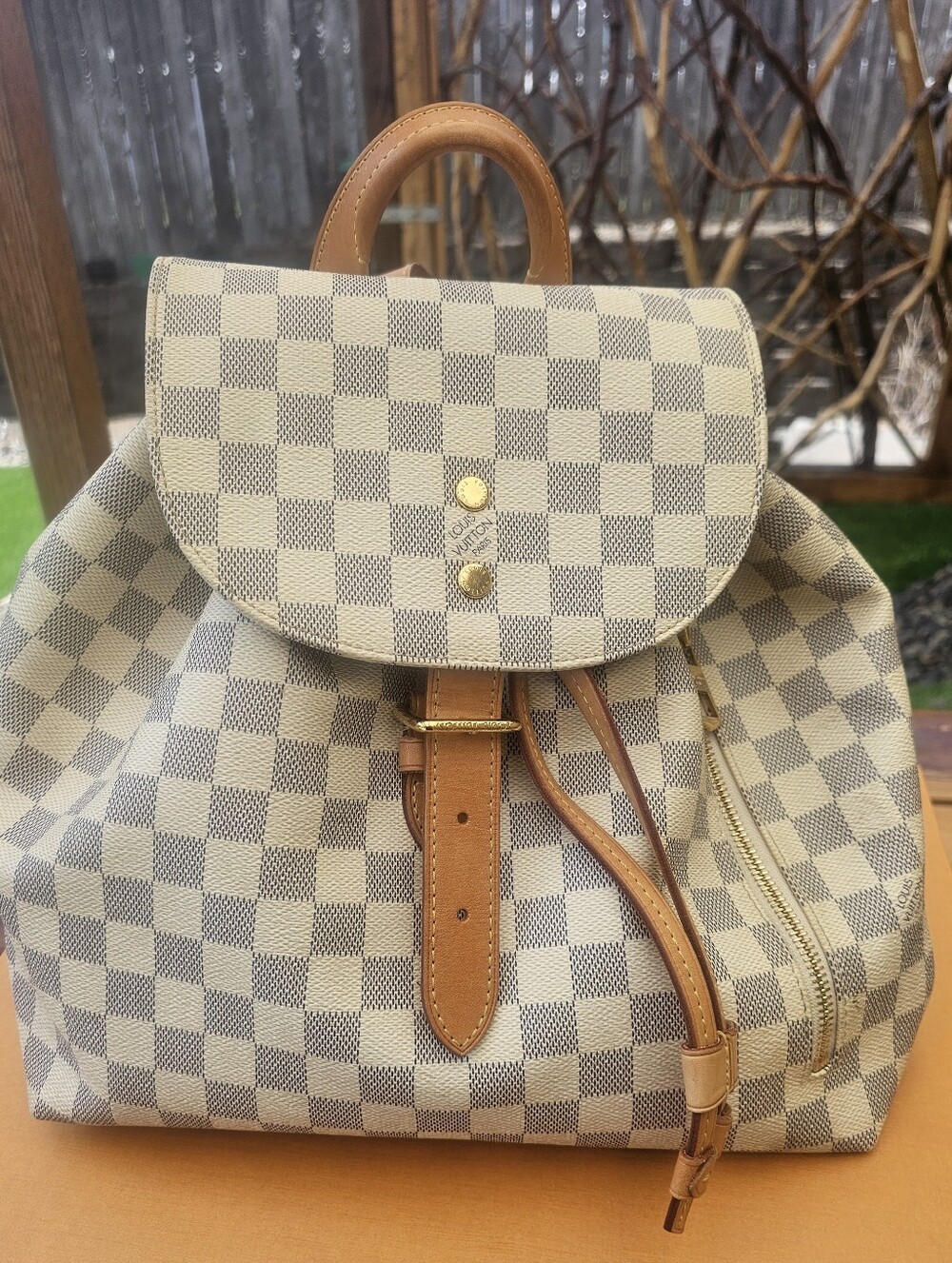 100% Louis Vuitton Damier Azur Sperone Backpack,